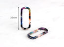 4 Small Oval Links Acetate Earring Charm Lucite Hoop Colorful Tortoise Medium Size Ring Oval Hoops Bead Resin Earring Component VG020-30-DMC