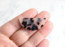 2 Large Half Circle Drops, Blonde Tortoise Shell, Cellulose Acetate, 37 x 18mm