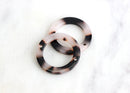 4 White Tortoise Shell Links 2 Holes, Tortoise Chain Links Acetate, Large Rings 25mm Circle Connector Acrylic Round Hoop Bead, RG025-24-WT