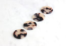 4 Flat Round Charms Circles 24mm, Ash Blonde Tortoise Shell Supply, Plastic Charms Acetate Necklace Acrylic Earring Blank Tags, CN024-24-WT
