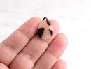 4 Flat Teardrop Pendants in Blonde Tortoise Shell, 1 Hole, Cellulose Acetate, 21.5 x 15mm
