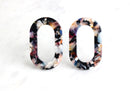 2 Colourful Earring Charms, Retro Tortoise Shell Hoops Oval, Acetate Black Oval Bead Large Oval Connectors DIY Jewelry Supply VG014-44-DMC