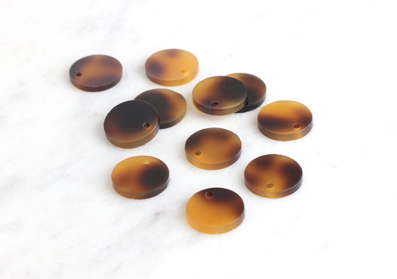 4 Small Acrylic Circle Discs 15 mm, Faux Tortoise Shell Supply, Warm Colors Bead, Red Orange Tortoise Discs Lentil Acrylic Shape CN026-15-FT