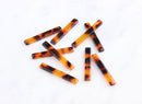 4 Long Bar Drops, Findings Tortoise Shell Jewelry Red Acetate Pendant Bakelite Beads 35mm, Line Earrings, Thin Flat Bar Column BAR008-35-FT