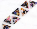 4 Inverted Triangle Blanks Acrylic Earring Findings, Down Arrow Charm Neon Random Colors, Tortoise Shell Jewelry Plexiglass, TR007-23-KMC