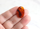 4 Small Tortoiseshell Drops 24mm, Acetate Red Tortoise Drops Lasercut Acrylic Charm Oval Shaped Orange Lucite Bead Earring Blank VG015-24-AM