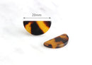 4 Tortoise Shell Stud Earrings Parts 20x10 mm, Acrylic Tortoise Blanks Earrings Acetate, Half Moon Discs Small Half Circle Stud LAK003-20-TT