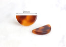4 Red Tortoise Shell Half Round Cabochon 20x10mm, Cellulose Acetate Red Marble Resin Slab Tortoiseshell Earring Half Moon Shape LAK005-20-FT