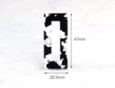2 Cracked Marble Pendant Black and White Tortoise Shell Pendant Blank Acrylic Cut Out Black Acetate Charm Big Rectangle Tag Flat DX013-47-BW