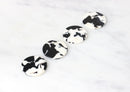 4 White and Black Marble Circles 25mm Diameter Round Coins Big Round Earrings Oversized Acetate Tortoise Shell Flat Disc Beads LAK007-25-BW