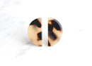 4 Blonde Tortoise Shell Half Moon Shapes 20x10 mm, Faux Turtle Shell Cellulose Acetate Earrings Tortoise Cabs Pale Yellow Beads LAK006-20-BT