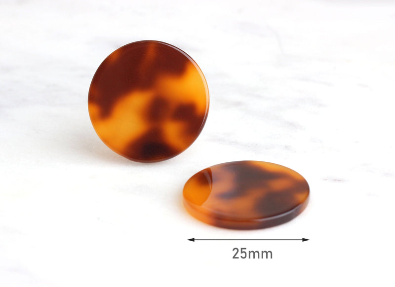 4 Red Tortoise Shell Earring Blanks for Monogramming, Planet Mars Jewelry Mars Color Shiny Discs Circles Marble Acrylic LAK008-25-FT