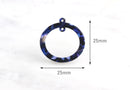 4 Double Hole Ring Links, Blue Acetate Charms Dark Blue Marble Tortoise Shell Earring Findings Blue Picasso Bead, Circle 2 Holes RG034-25-DU