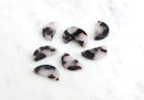 4 Tiny Half Moon Blanks, Ash Blonde Tortoise Shell, Great for Lunar Phases Jewelry, 20 x 10mm