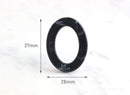 4 Large Oval Ring Connectors in Black Marble, Acrylic Plastic O-Rings, 37 x 18mm