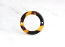 4 Tortoise Shell O-ring Connectors Circles Faux Tortoise Shell Beads Cellulose Acetate Charms Ring 2 Holes Plastic Hoops Links RG027-24-TT