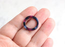 2 Blue Purple Marble Ring Links, Dusty Purple Acetate Earring Supplies Plastic Tortoise Shell Findings Circle Connector Rings, RG028-20-GBP