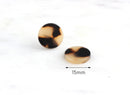4 Blonde Tortoise Circles 15mm Round Disc Plain Round Stud Blank Yellow Marble Yellowish Faux Tortoise Shell Earrings Dot Studs LAK016-15-BT