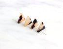 4 Mini Triangle Charms, Equilateral Triangle Shaped, Tiny Triangles Light Tortoiseshell Acetate Beads Faux Marble Resin Tortoise TR004-11-WT