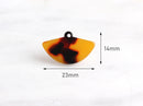 4 Little Fan Charms, Findings Tortoise Shell Earrings Charms Basket Earrings Plastic Studs Earring Stud Base, Open Fan Shaped, CN028-23-TT