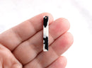 4 Vertical Bar Pendants, Acetate Earrings Black and White Tortoise Shell Jewelry Finding Rectangle Bar Blank Resin Earring Part BAR009-35-BW