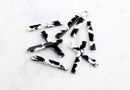 4 Vertical Bar Pendants, Acetate Earrings Black and White Tortoise Shell Jewelry Finding Rectangle Bar Blank Resin Earring Part BAR009-35-BW