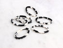 4 Large Oval Links, Black and White Tortoise Shell Connectors Plastic Chain Links Acrylic, Open Oval 1 Inch, Black Marble Beads, VG021-33-BW