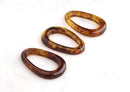 2 Large Oval Rings, Oval Hoops Acrylic Tortoise Shell Beads, Teardrop Links, Irregular Shape, Tortoiseshell Earring Findings, VG022-49-AM