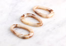 2 Large Hoop Pendant, Lucite Acrylic Earrings, Dirty White Brown Marble, Big Chunky Beads, Oval Links Resin, Beige Charms, VG023-49-WBS