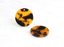4 Large Coin Pendant Tortoise Shell Circle, Flat Round Discs 1 Inch Vinyl Blank Coin Disc Beads, Classic Tortoise Jewelry Supply CN031-25-TT