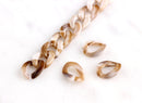 1ft Cafe Latte Acrylic Chain Links, 10mm, Light Brown and White Marble
