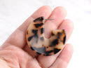 Blonde Tortoise Shell Hoop Earring Findings, 1 pair, Chunky Hoops Resin, Round Tortoiseshell Earrings Acetate Jewelry Supply, EAR012-43-BT