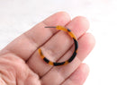 Large Tortoiseshell Earrings Findings, 1 Pair, Orange Resin Hoop Earrings Plastic, Leopard Earrings Tortoise Hoops 1.5 Inch, EAR013-35-TT
