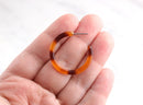 Tortoiseshell Acrylic Earring Findings, 1 Pair, Neon Orange Earrings, Red Orange Hoop Earring Cellulose Acetate Small Thin Hoop EAR016-30-FT