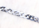 1ft Small Plastic Chain Links in Carrara Marble, 10mm, White and Gray