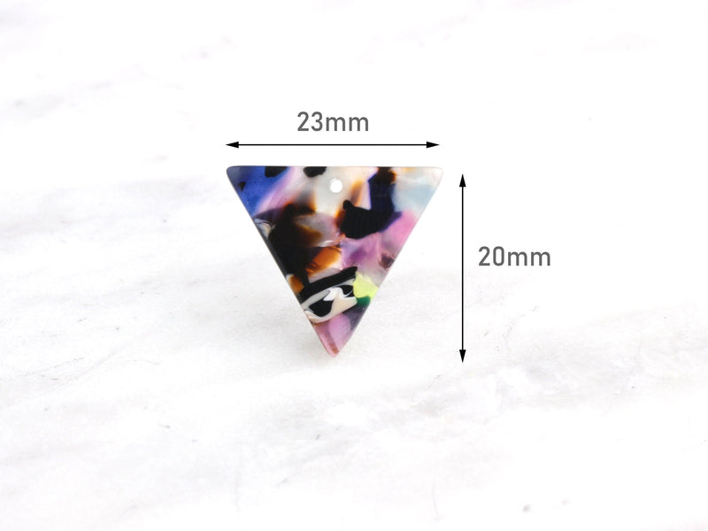 4 Inverted Triangle Blanks Acrylic Earring Findings, Down Arrow Charm Neon Random Colors, Tortoise Shell Jewelry Plexiglass, TR007-23-KMC