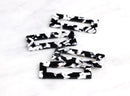 2 Cracked Marble Pendant Black and White Tortoise Shell Pendant Blank Acrylic Cut Out Black Acetate Charm Big Rectangle Tag Flat DX013-47-BW