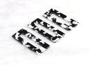 2 Cracked Marble Pendant Black and White Tortoise Shell Pendant Blank Acrylic Cut Out Black Acetate Charm Big Rectangle Tag Flat DX013-47-BW