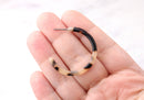 Blonde Tortoise Shell Half Hoops 35mm, 1 pair, Large Thin Hoop Earring White Marble Resin Delicate Hoops Circle Acetate Earring EAR018-35-BT