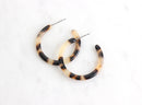 Blonde Tortoise Shell Hoops Earring Findings, 1 Pair, Small Round Hoops Tortoise Jewelry, Blonde Tortoiseshell Ear Hoops, EAR021-30-BT