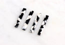 4 Vertical Bar Pendants, Acetate Earrings Black and White Tortoise Shell Jewelry Finding Rectangle Bar Blank Resin Earring Part BAR009-35-BW