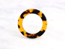 2 Plastic Rings Tortoise Shell, Open Circle Earring Findings Washer Large Flat Circle Loop Link Flat Hoop Earrings Tortoiseshell RG036-38-TT