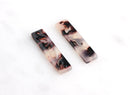 2 Engraved Bar Charms in Tortoiseshell, Horizontal Bar Connector, Butterfly Links, Cut Out Bar Necklace Tortoise Shell Supply, BAR012-30-WT