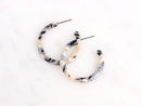 Acetate Earrings Findings, 1 pair, Ivory Beige Hoop Earrings Tortoiseshell, Resin Hoops, 1 Inch Hoops Acrylic Tortoise Hoops, EAR022-30-ABN