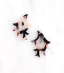 2 Faux Deer Antler Pendant, Ash Blonde Tortoise Shell Earrings Elk Horn, White Coral Branch Bead, Chandelier Link, Acetate Charm XY003-27-WT