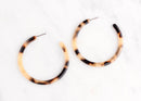Blonde Tortoise Shell Supply Hoops, 1 Pair, Turtle Shell Jewelry, Large Hoop Earrings, 2 Inch Hoops, Acrylic Tortoise Earrings, EAR024-50-BT