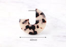 Blonde Tortoise Shell Hoops Supply, 1 pair, Acetate Earrings Tortoise Hoops, Flat Circle Earrings Resin Hoop Earrings Findings, EAR010-40-WT