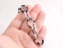 1ft Ash Blonde Tortoise Shell Chain, 24mm, White and Black, Plastic, Continuous Length