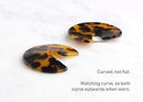 Tortoiseshell Earring Findings, 1 pair, Large Circle Earring Hoops, Chunky Tortoise Shell Hoops Acetate Earrings Jewelry Supply EAR014-43-TT