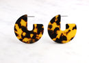 Tortoiseshell Earring Findings, 1 pair, Large Circle Earring Hoops, Chunky Tortoise Shell Hoops Acetate Earrings Jewelry Supply EAR014-43-TT